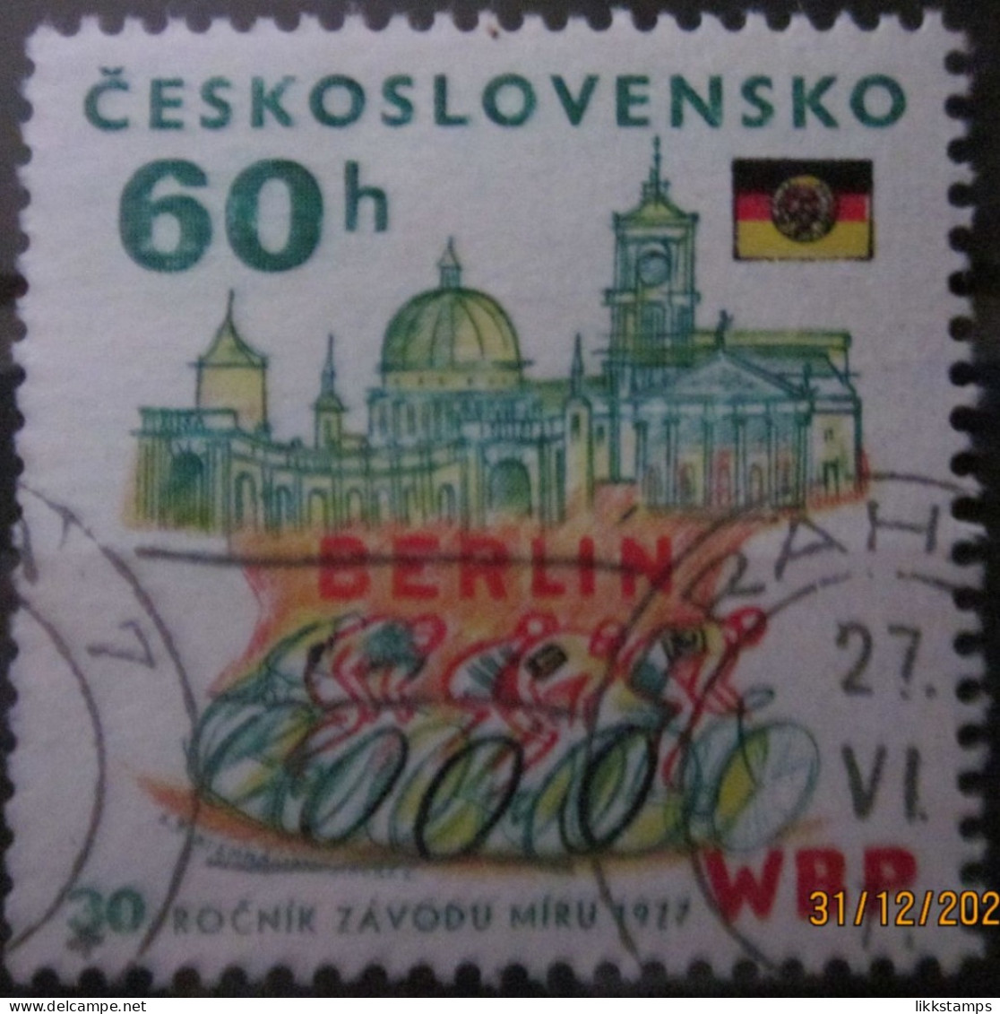 CZECHOSLOVAKIA 1977 ~ S.G. 2333, ~ THE 30th ANNIVERSARY OF THE PEACE CYCLE RACE. ~ VFU #03195 - Usados