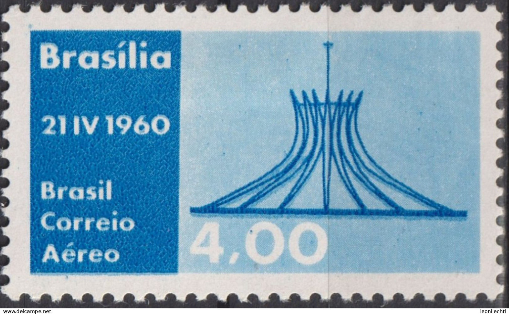 1960 Brasilien AEREO *F Mi:BR 980, Sn:BR C96, Yt:BR PA84, Metropolitan Cathedral Of Brasilia - Luchtpost