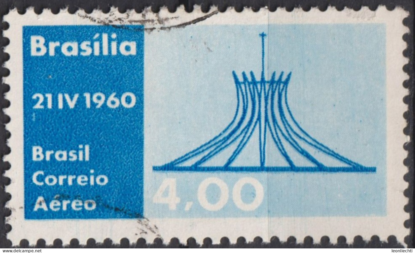 1960 Brasilien AEREO ° Mi:BR 980, Sn:BR C96, Yt:BR PA84, Metropolitan Cathedral Of Brasilia - Usados