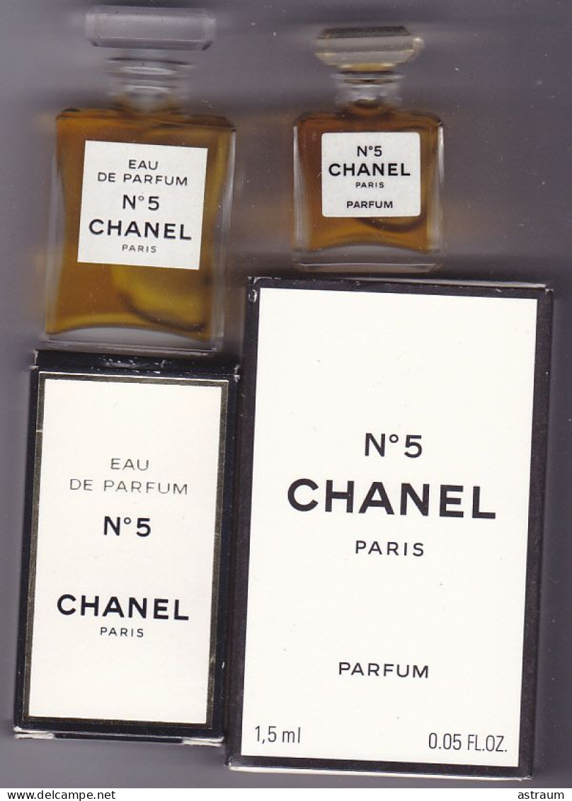 Lot 2 Miniature Ancienne Parfum Chanel - N°5 - Parfum Et EDP - Pleine Avec Boite 4ml &1,5 Ml - Miniaturas Mujer (en Caja)