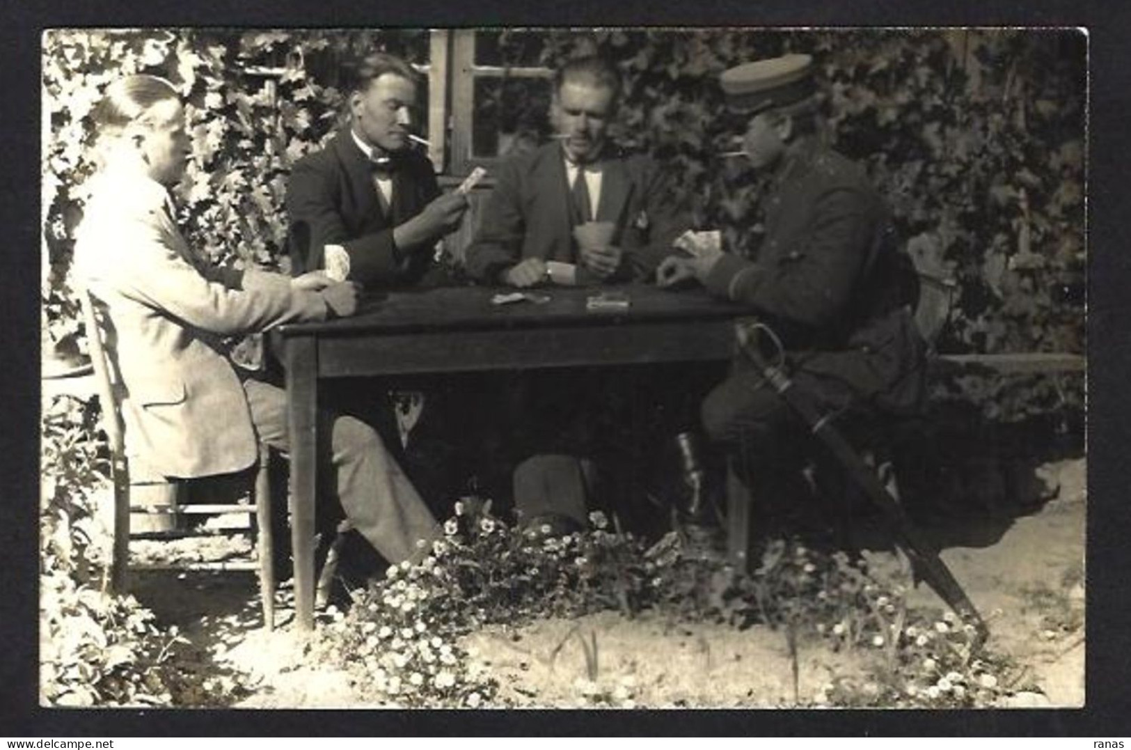 CPA Jeu De Cartes Carte à Jouer Playing Cards Non Circulé Carte Photo RPPC Militaria - Speelkaarten