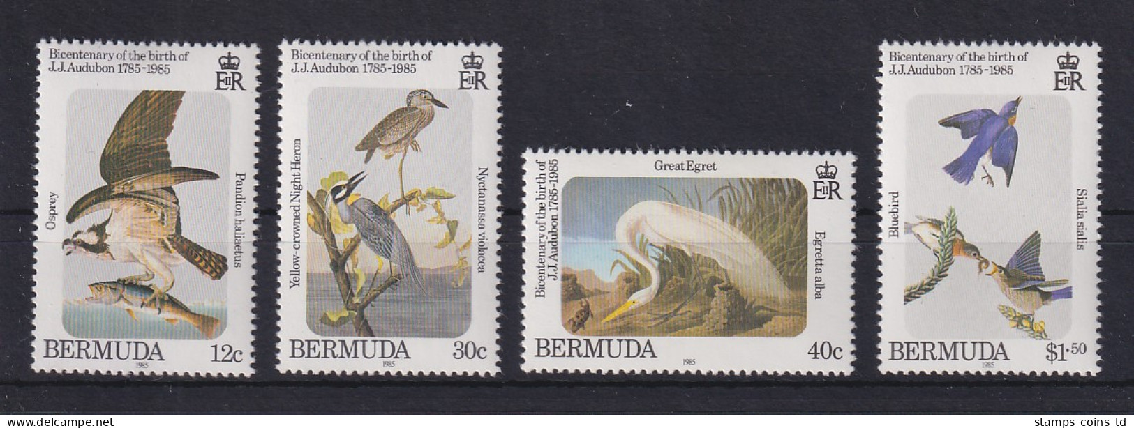 Bermuda 1985 Audubon Vögel Mi.-Nr. 454-457 Satz Kpl. ** / MNH  - Bermudes