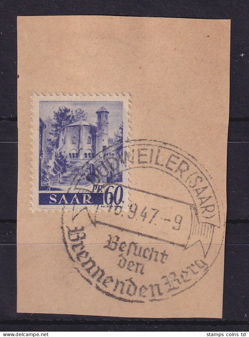 Saarland 1947 Mi.-Nr. 221 Z Mit So.-O DUDWEILER Auf Briefstück Gpr. NEY - Oblitérés
