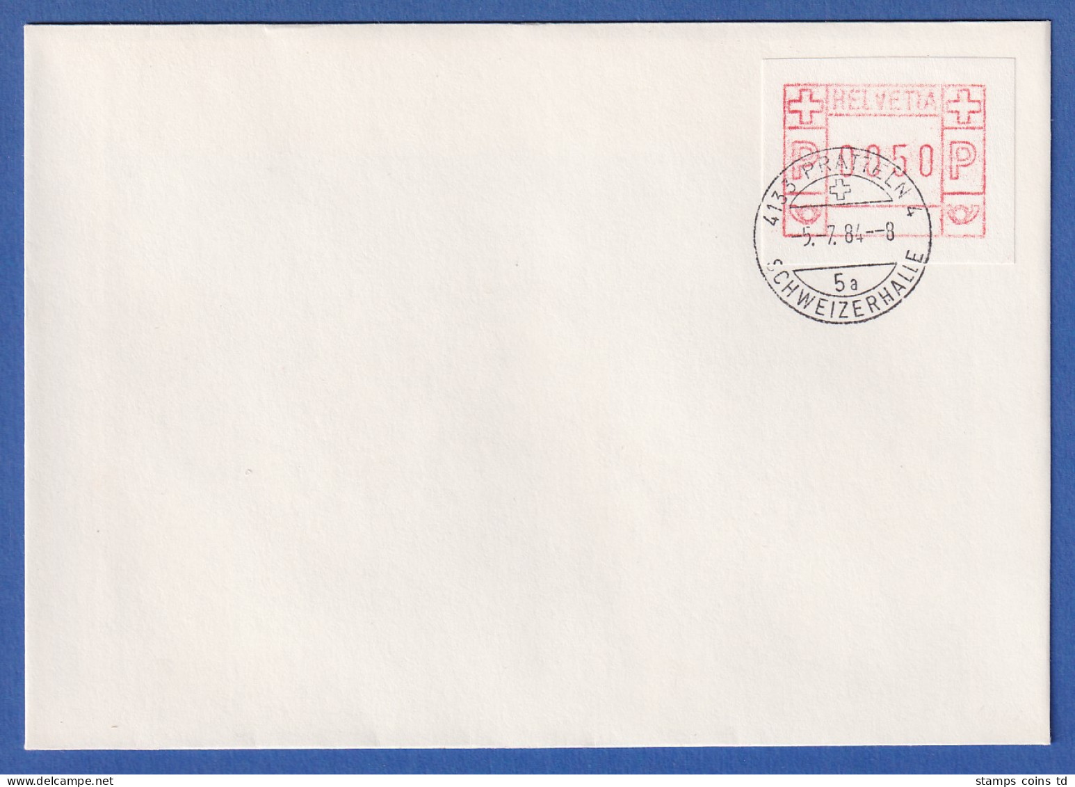 Schweiz FRAMA-ATM Mi-Nr. 3.3b Wert 0050 Gedruckt Auf Weißem Testpapier Auf Brief - Timbres D'automates