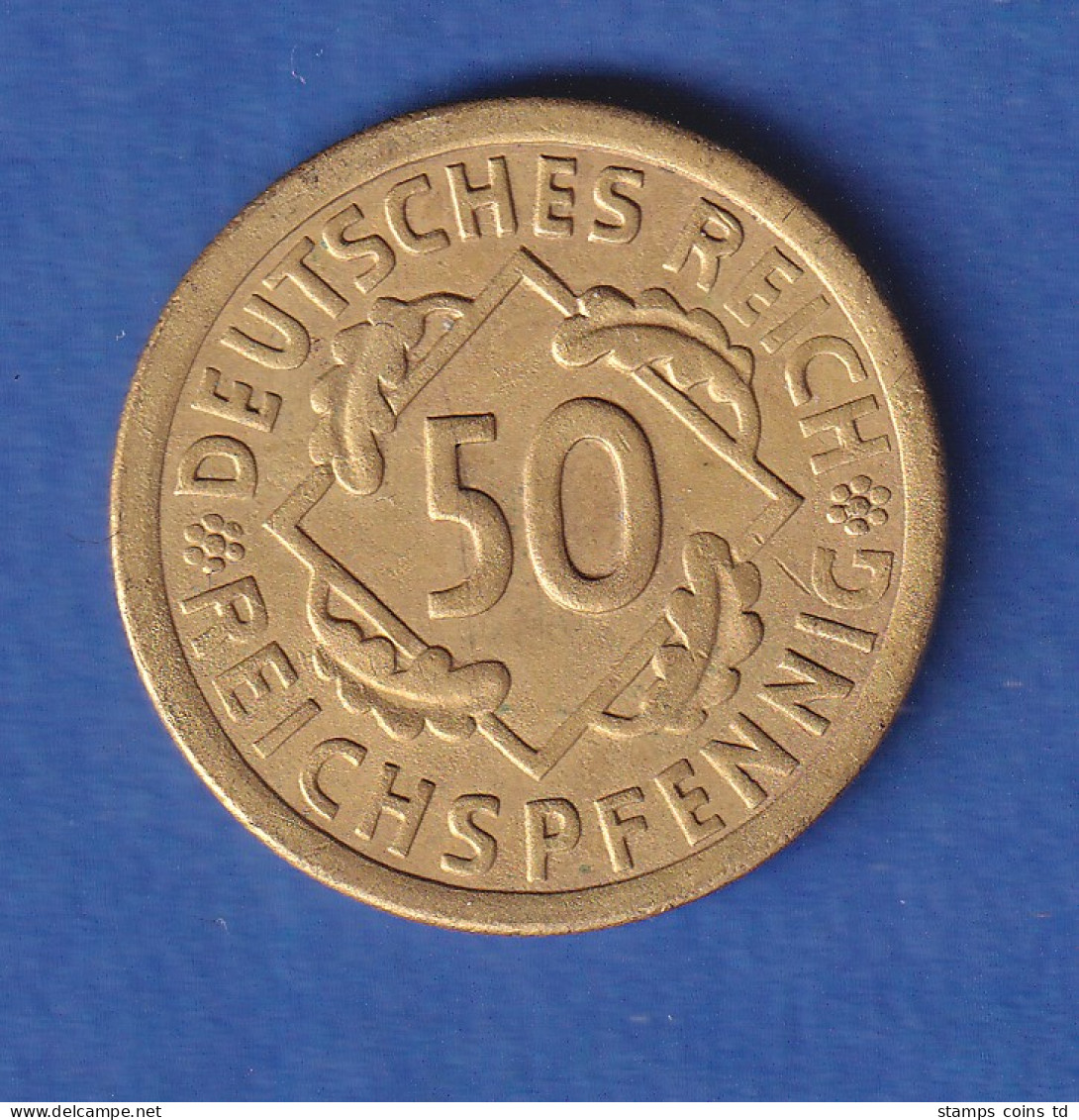 Deutsches Reich Kursmünze 50 REICHSPFENNIG 1925 E Selten! - Altri & Non Classificati