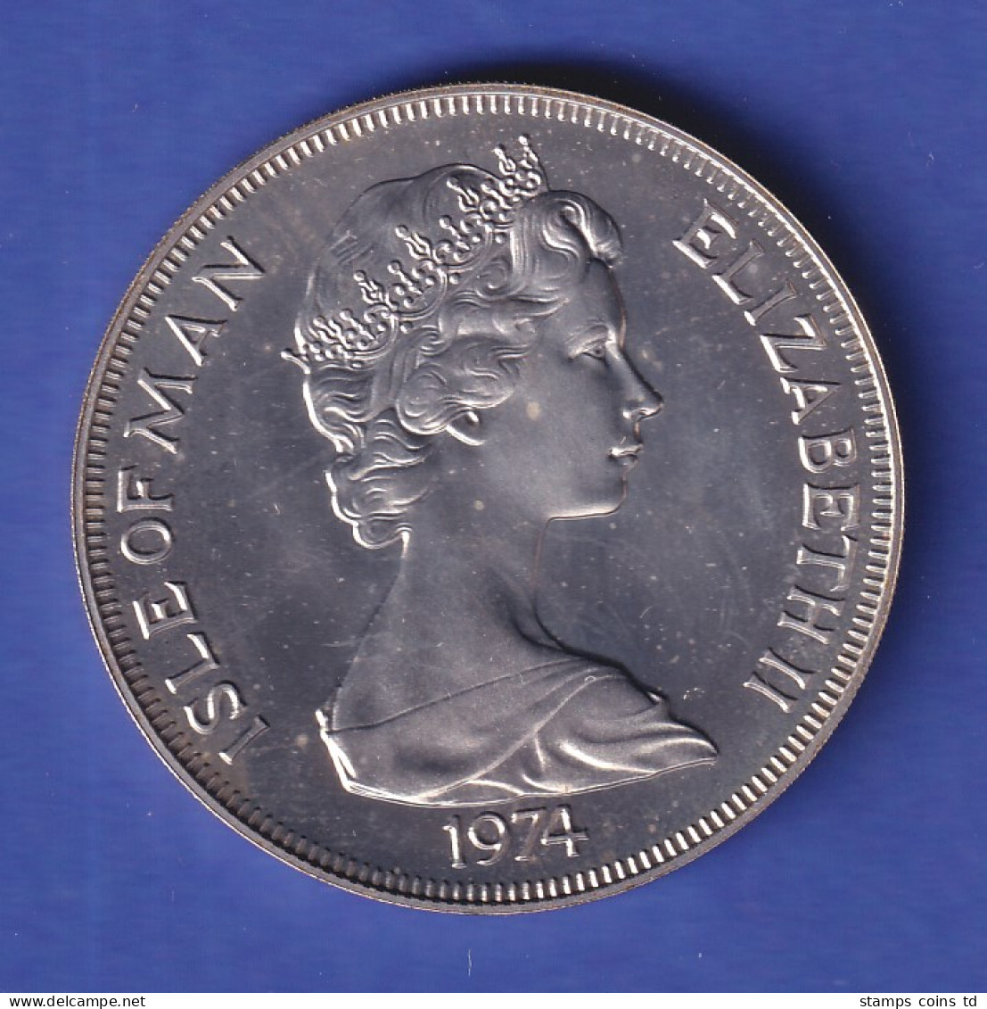 Isle Of Man Silbermünze 1 Crown - Winston Churchill 1974 - Andere & Zonder Classificatie