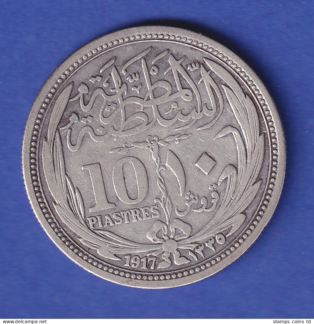Ägypten Silbermünze 10 Piaster Sultan Hussein Kamil 1917 - Sonstige – Afrika