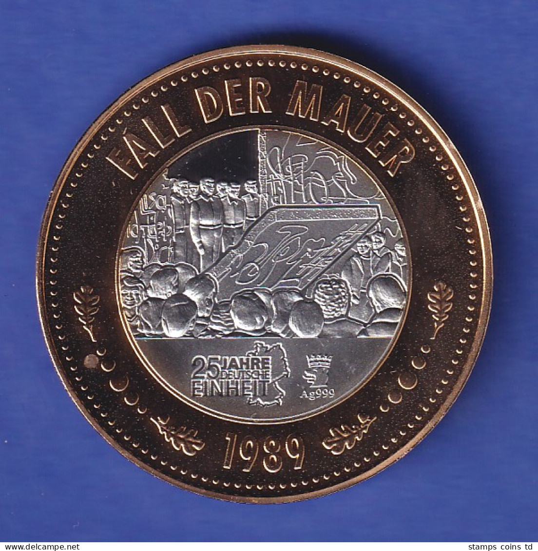 Silbermedaille Fall Der Mauer - 25 Jahre Deutsche Einheit 2015 - Ohne Zuordnung