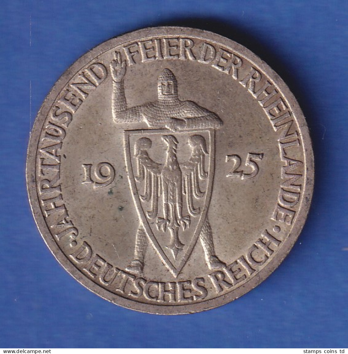 Deutsches Reich Silbermünze Jahrtausendfeier Rheinlande 3 Reichsmark 1925 A Vz - Altri & Non Classificati