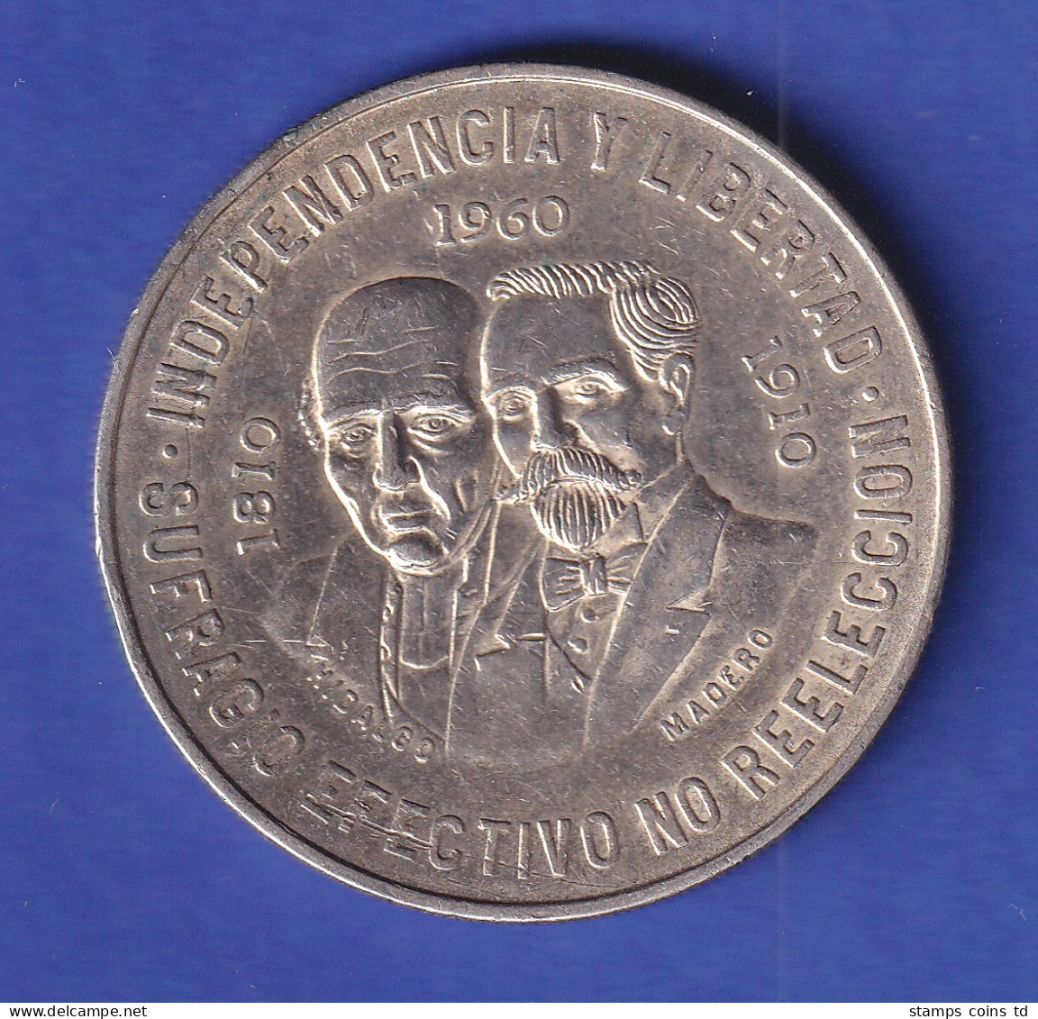 Mexiko Silbermünze 10 Pesos 150. Jahrestag Der Unabhängigkeit 1960 - Mexiko