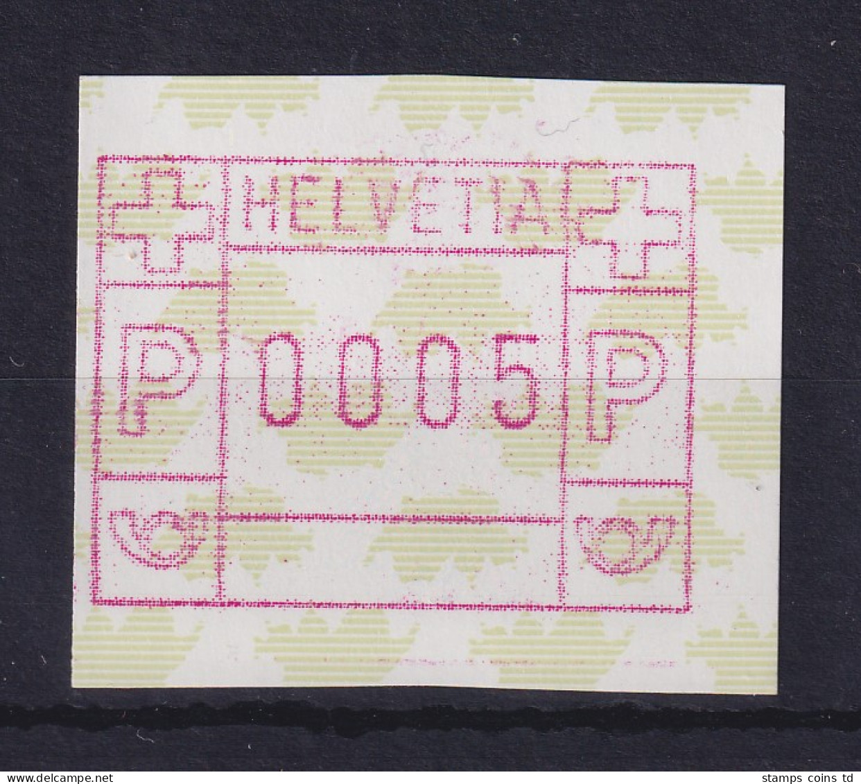 Schweiz FRAMA-ATM Mi-Nr.5 Schmale Rolle (Breite Nur 38mm) Wert 0005 ** - Automatic Stamps