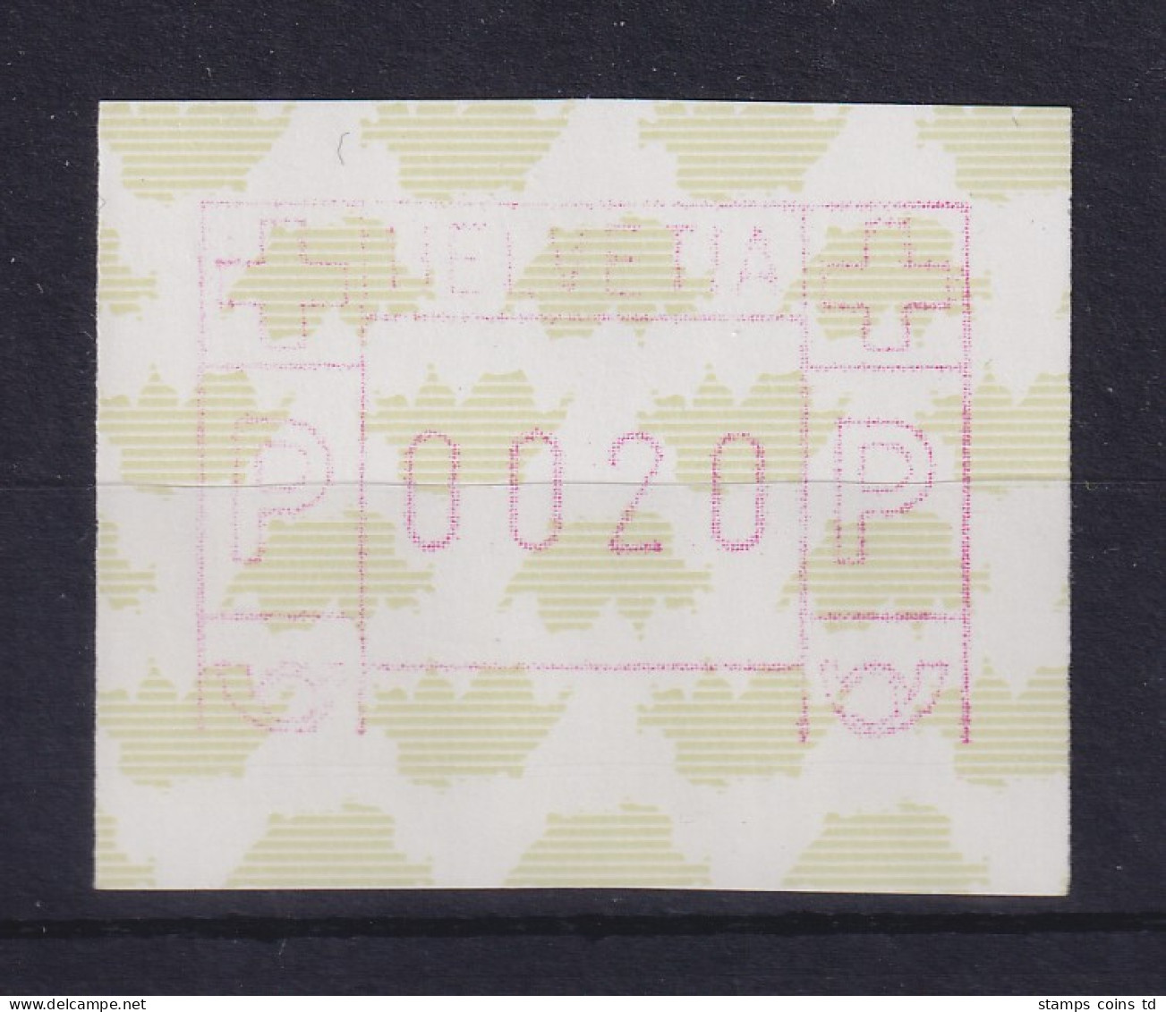 Schweiz FRAMA-ATM Mi-Nr.5xd Wert 0020 **, Ohne Unterlinie - Automatic Stamps