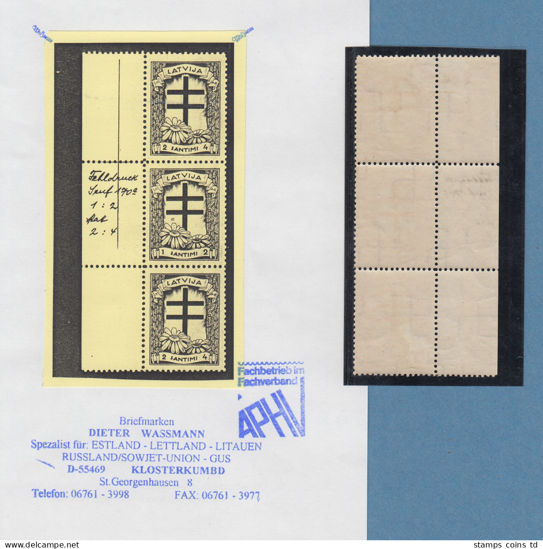 Latvija / Lettland 1925 Fehldruck Mi.-Nr. 161 F ORANGE Statt Violett ** / MNH   - Lettland