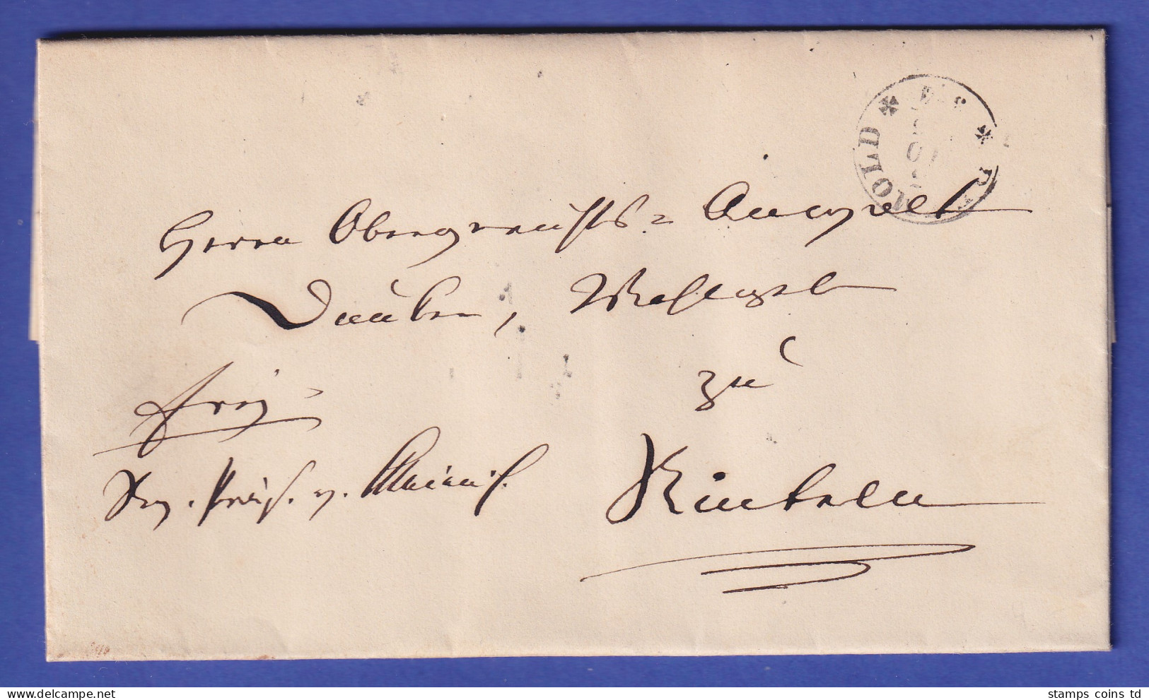 Preußen 1855 Brief Mit Schwarzem Einkreisstempel DETMOLD - Other & Unclassified