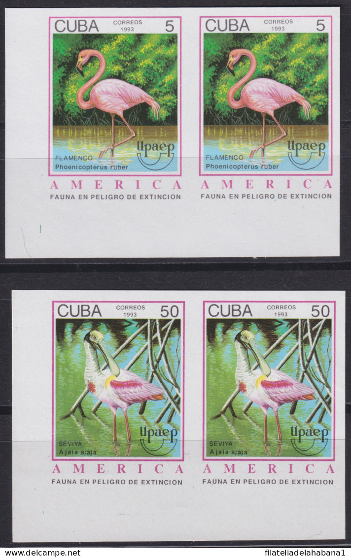 1993.195 CUBA 1993 MNH AMERICA UPAEP IMPERFORATED PROOF BIRD FLAMINGO AVES PAJAROS.  - Imperforates, Proofs & Errors