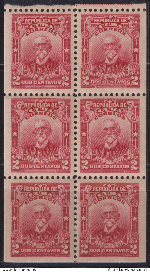 1911-182 CUBA REPUBLICA 1911 2c MH MAXIMO GOMEZ BOOKLED.  - Andere & Zonder Classificatie