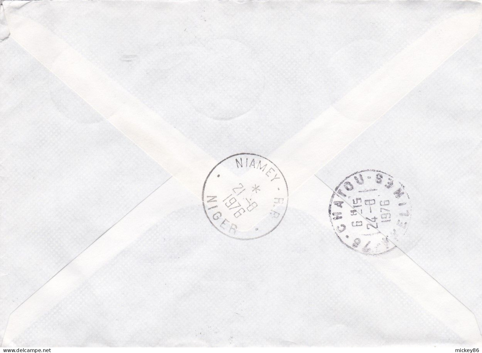 NIGER -1976 -Lettre Recommandée DOSSO Pour CHATOU-78 (France)-timbre "Coopération Spatiale USA-URSS " -- Cachet - Níger (1960-...)