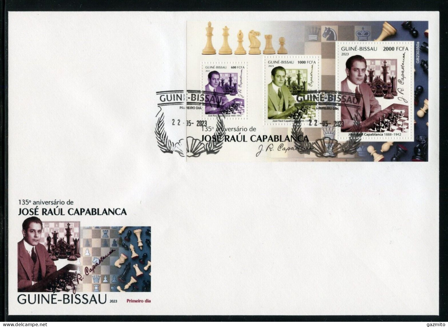 Guinea Bissau 2023, Chess, Capablanca, BF In FDC - Scacchi