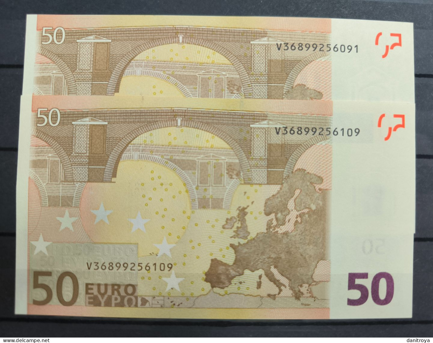 Pareja Correlativa, Billetes 50 Euros, Firma Trichet España, SIN CIRCULAR - 50 Euro