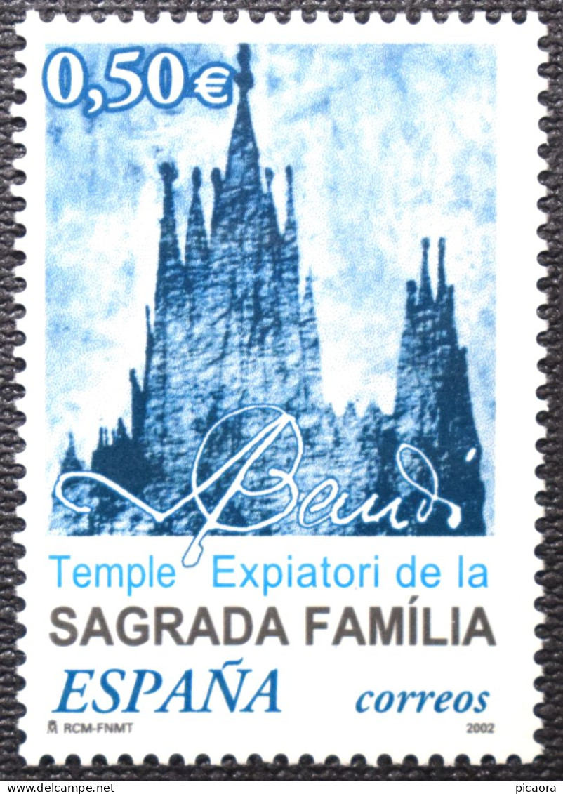 España Spain 2002  Sagrada Familia  Antonio Gaudí  Mi 3772  Yv 3492  Edi 3924  Nuevo New MNH ** - Iglesias Y Catedrales
