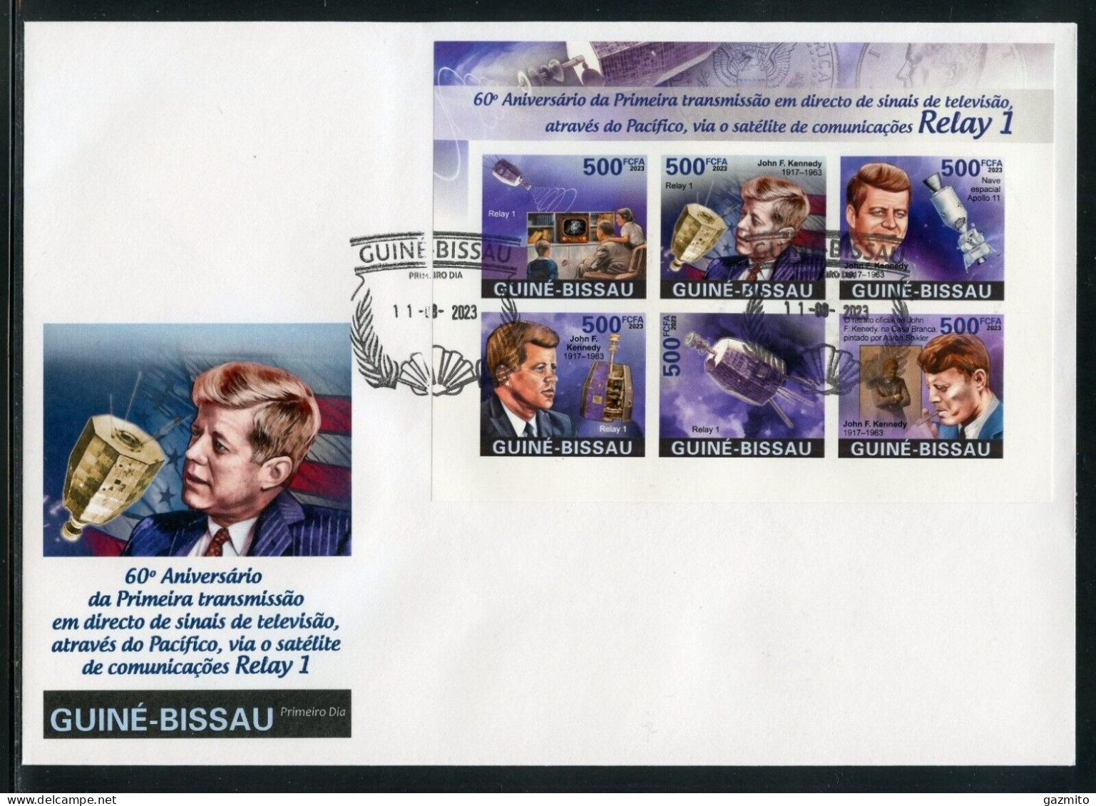 Guinea Bissau 2023, Kennedy, First Live Transmission, 6val In BF IMPERFORATED In FDC - Africa