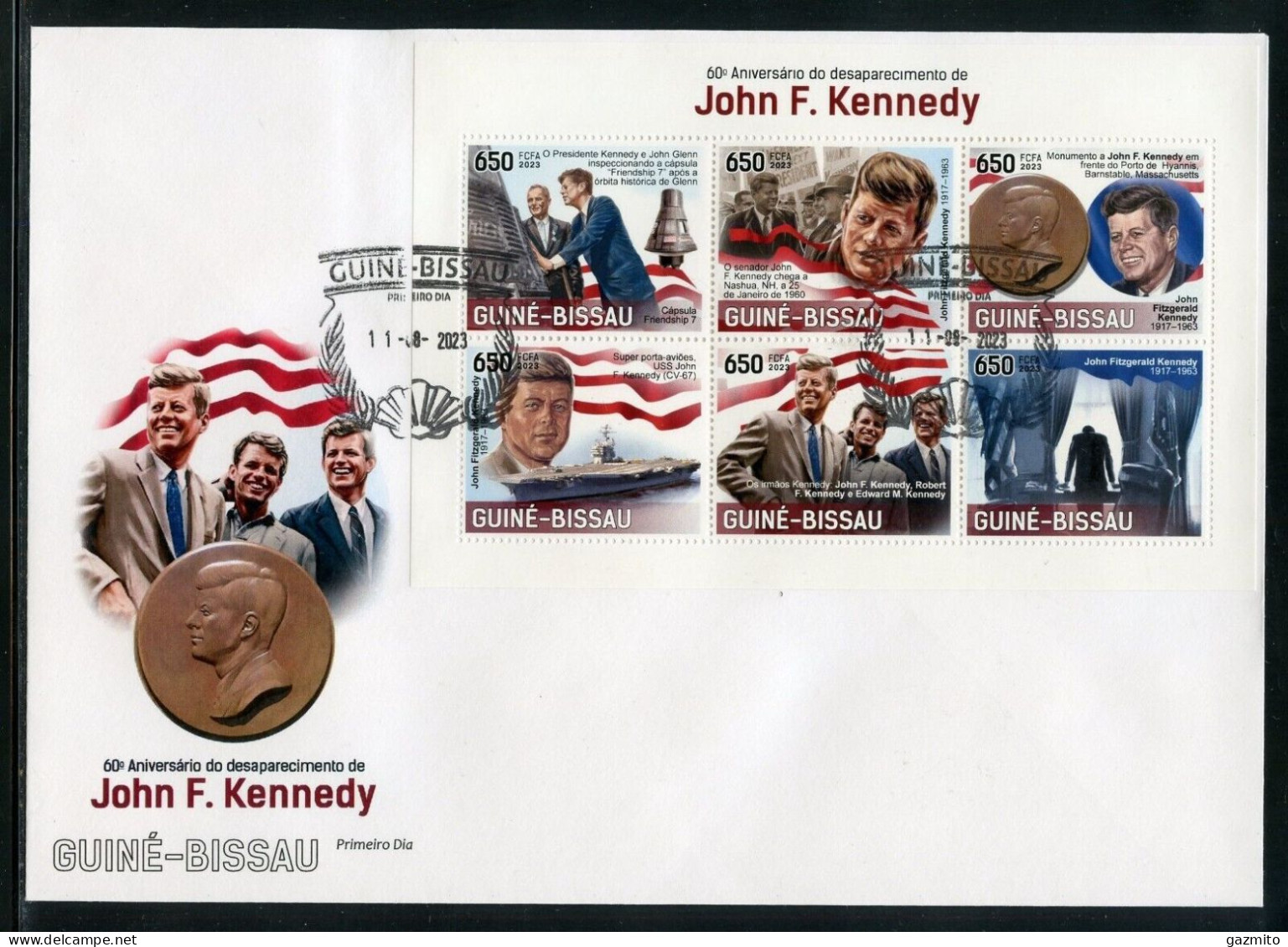 Guinea Bissau 2023, Kennedy, 6val In BF In FDC - Kennedy (John F.)