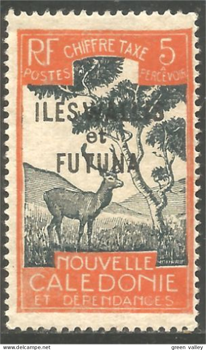 XW01-2679 Wallis Et Futuna 5c Surcharge Cerf Niaouli Deer Hirsch Sans Gomme - Used Stamps