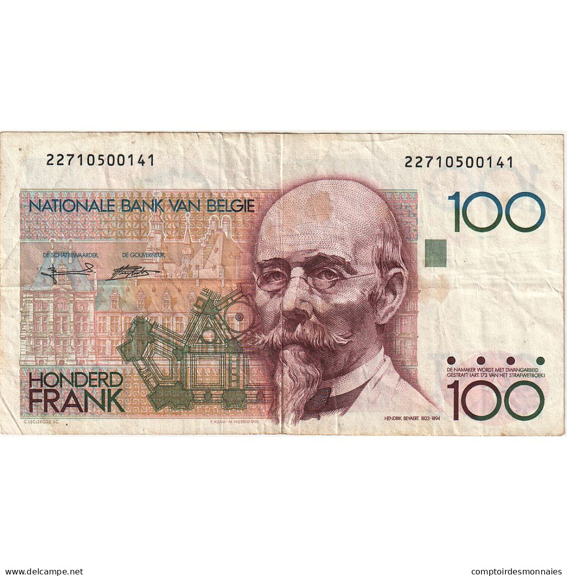 Billet, Belgique, 100 Francs, KM:142a, TTB - 100 Frank