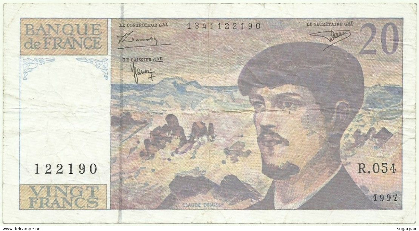 FRANCE - 20 Francs - 1997 - P 151.i - Série R. 054 -" Claude Debussy "- Sign. D. Bruneel, J. Bonnardin, Y. Barroux - 20 F 1980-1997 ''Debussy''