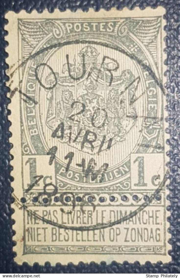 Belgium Used Classic Postmark SON Stamp 1C Tournai Cancel 1898 - Otros & Sin Clasificación