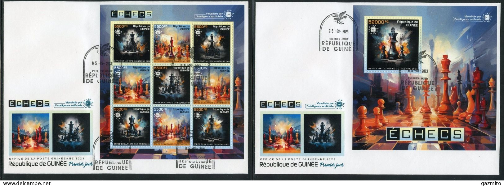 Guinea 2023, Chess, 5val In BF +BF In 2FDC - Scacchi