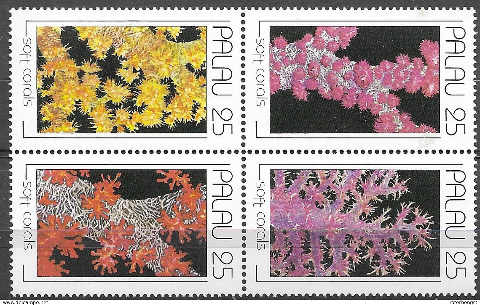 Palau Mnh ** 1990 Corals Set 5 Euros - Palau