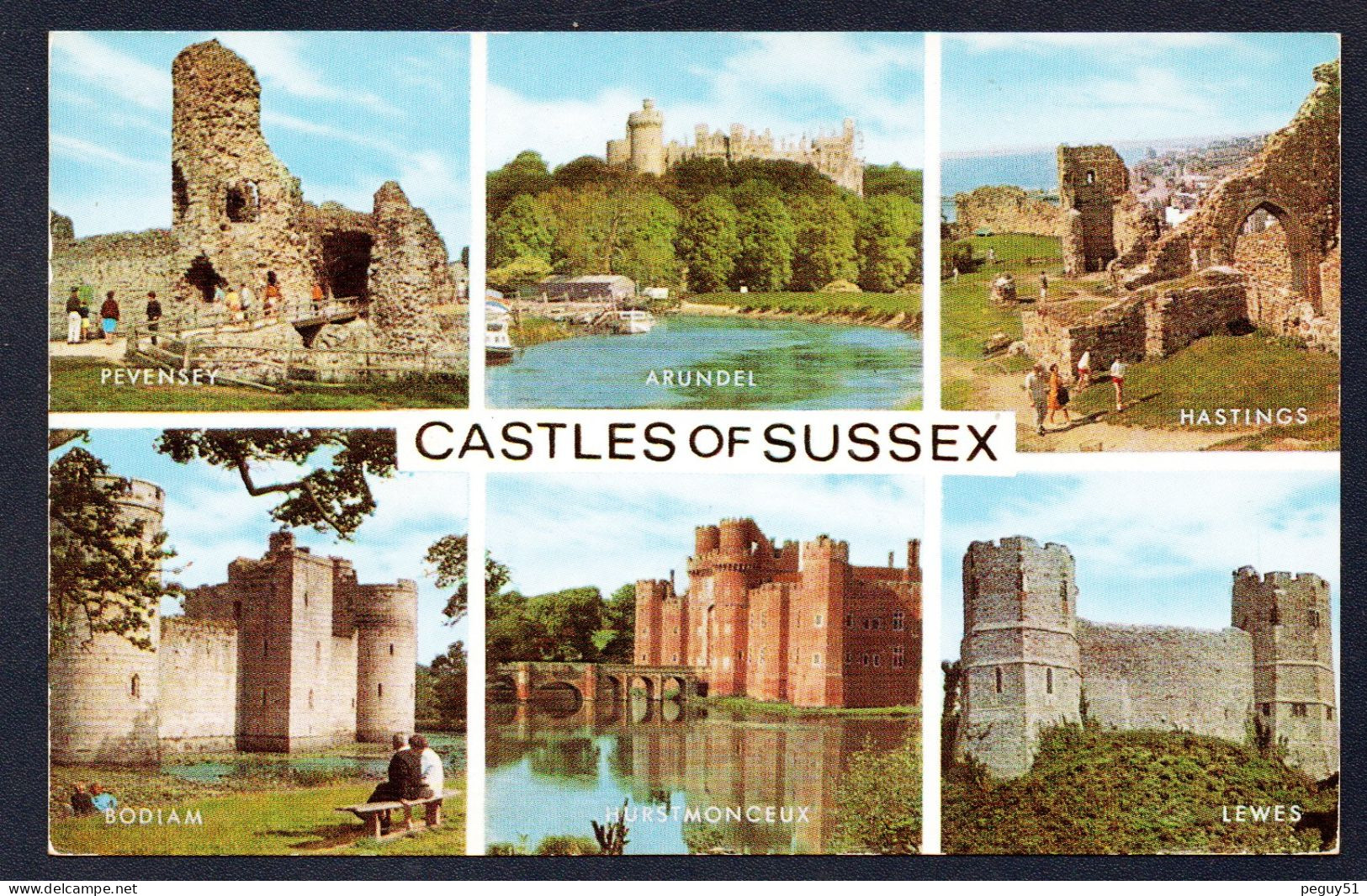 Royaume Uni. Castles Of Sussex. Pevensey. Arundel. Hastings. Bodiam. Hurstmonceux. Lewes. 1957 - Hastings