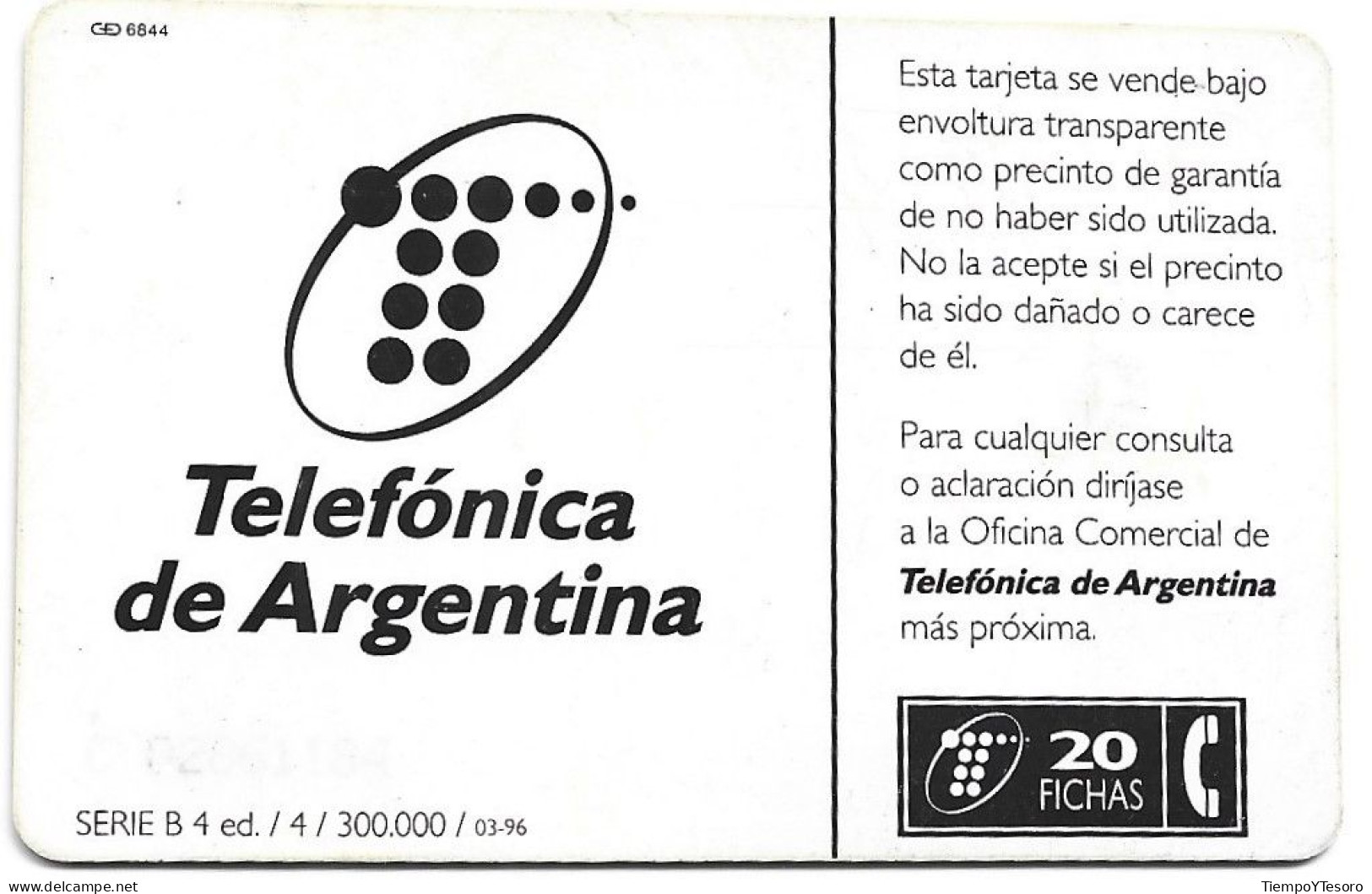 Phonecard - Argentina, Telefónica Argentina, N°1108 - Sammlungen