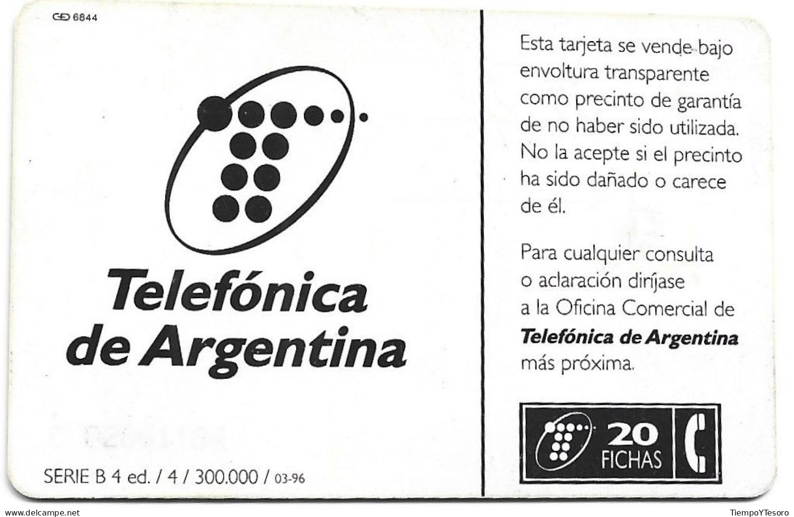 Phonecard - Argentina, Telefónica Argentina, N°1108 - Colecciones