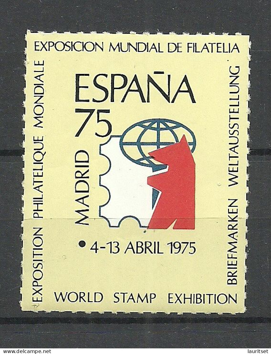 ESPANA Spain 1975 Philatelic Exhibition Madrid Advertising Stamp MNH - Expositions Philatéliques