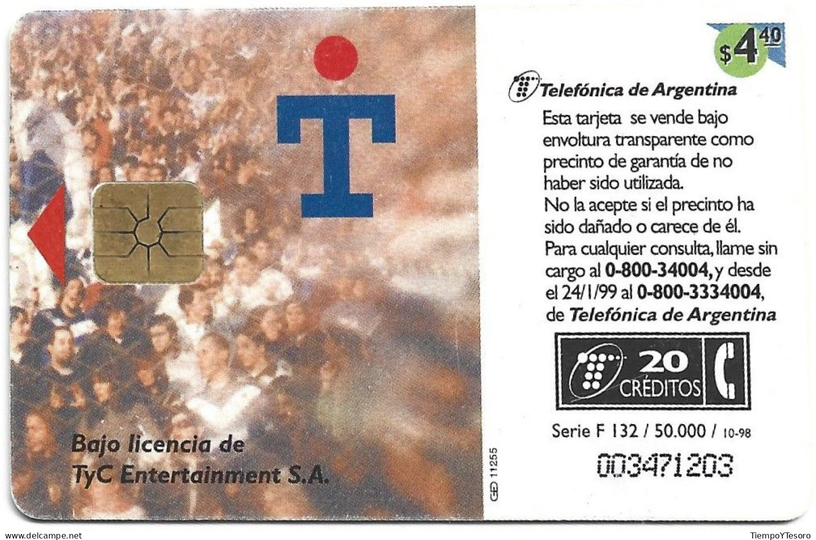 Phonecard - Argentina, T, N°1118 - Verzamelingen