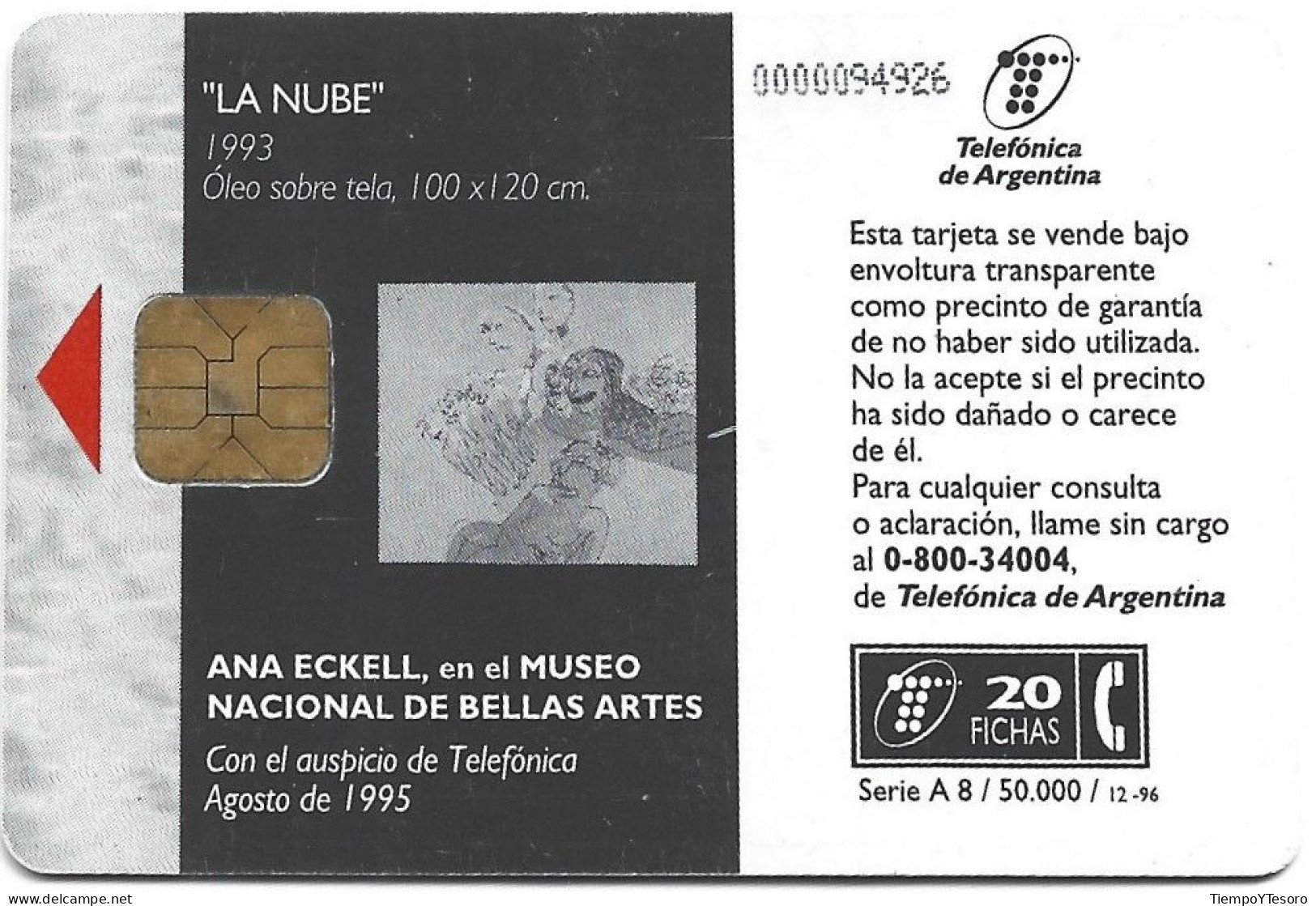 Phonecard - Argentina, Ana Eckell Painting, N°1124 - Lots - Collections