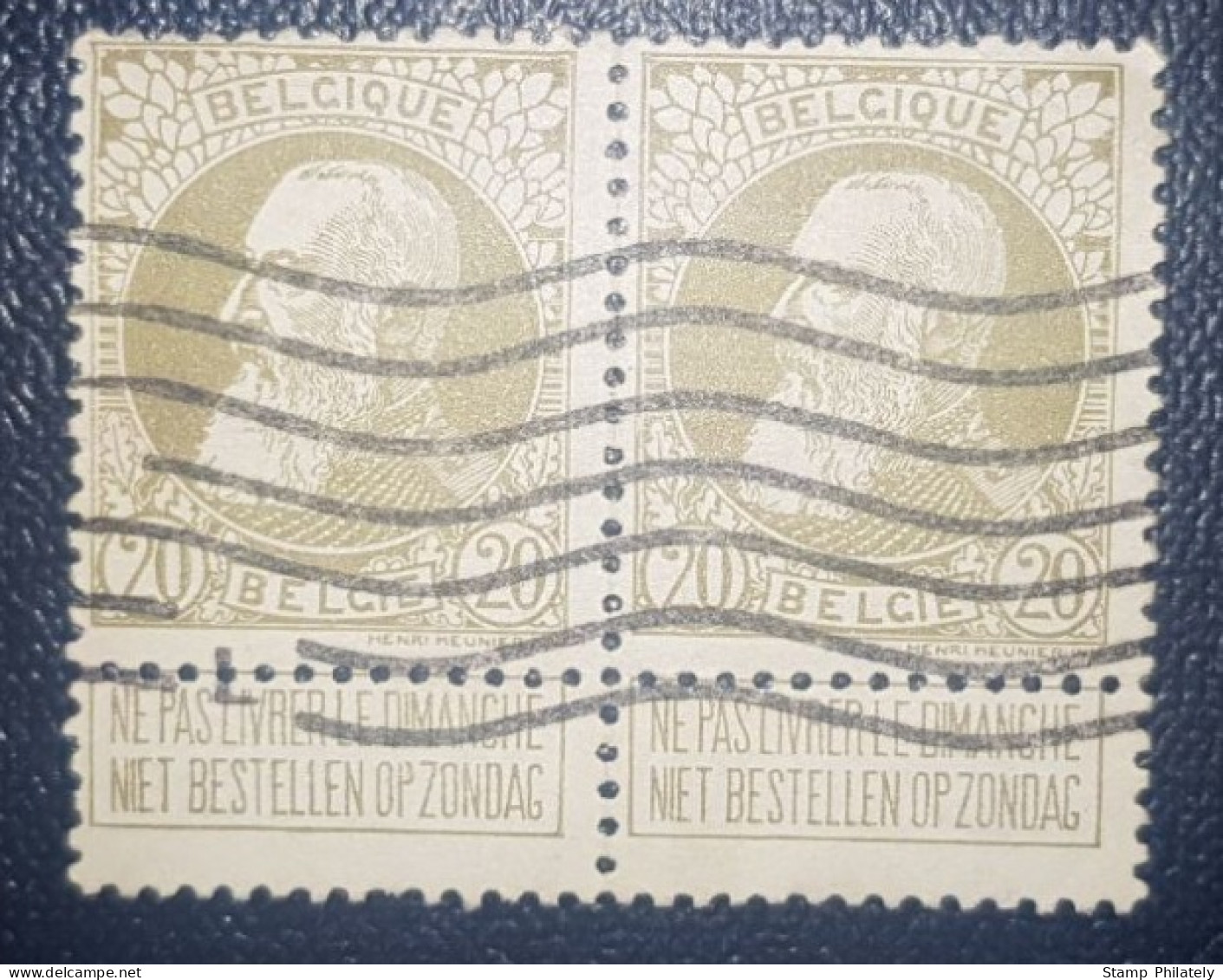 Belgium 20C King Leopold Pair Used Classic Stamps - Autres & Non Classés