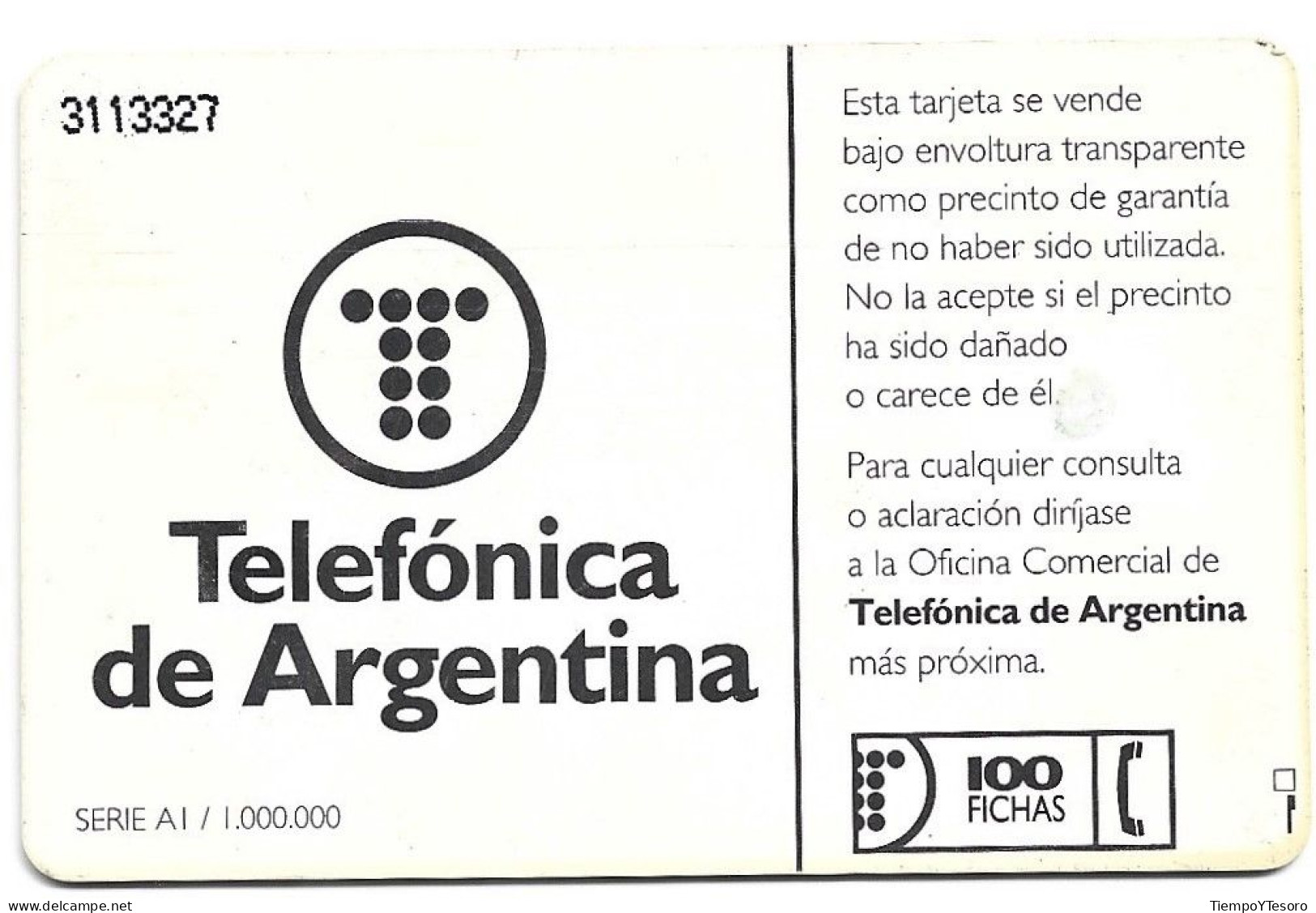 Phonecard - Argentina, Bellas Artes, N°1125 - Lots - Collections