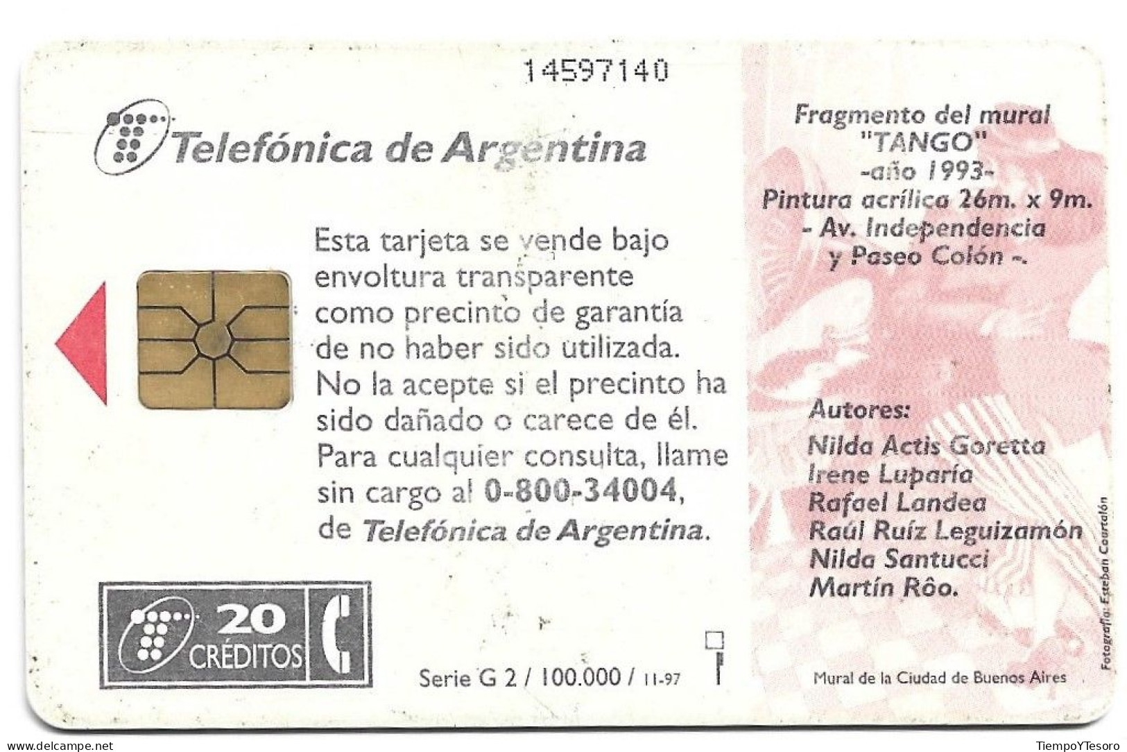 Phonecard - Argentina, Tango, N°1128 - Lots - Collections
