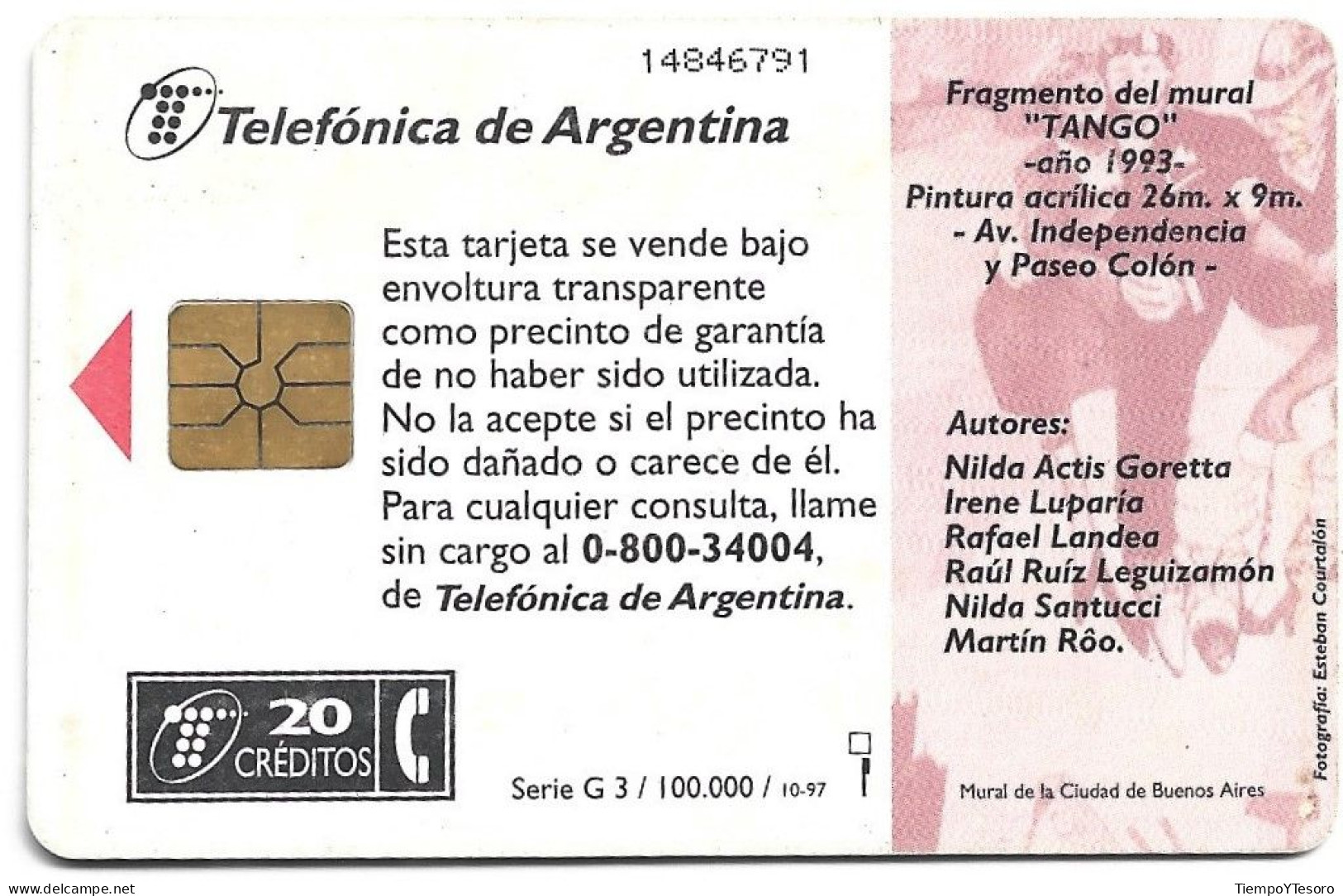 Phonecard - Argentina, Tango 2, N°1129 - Lots - Collections