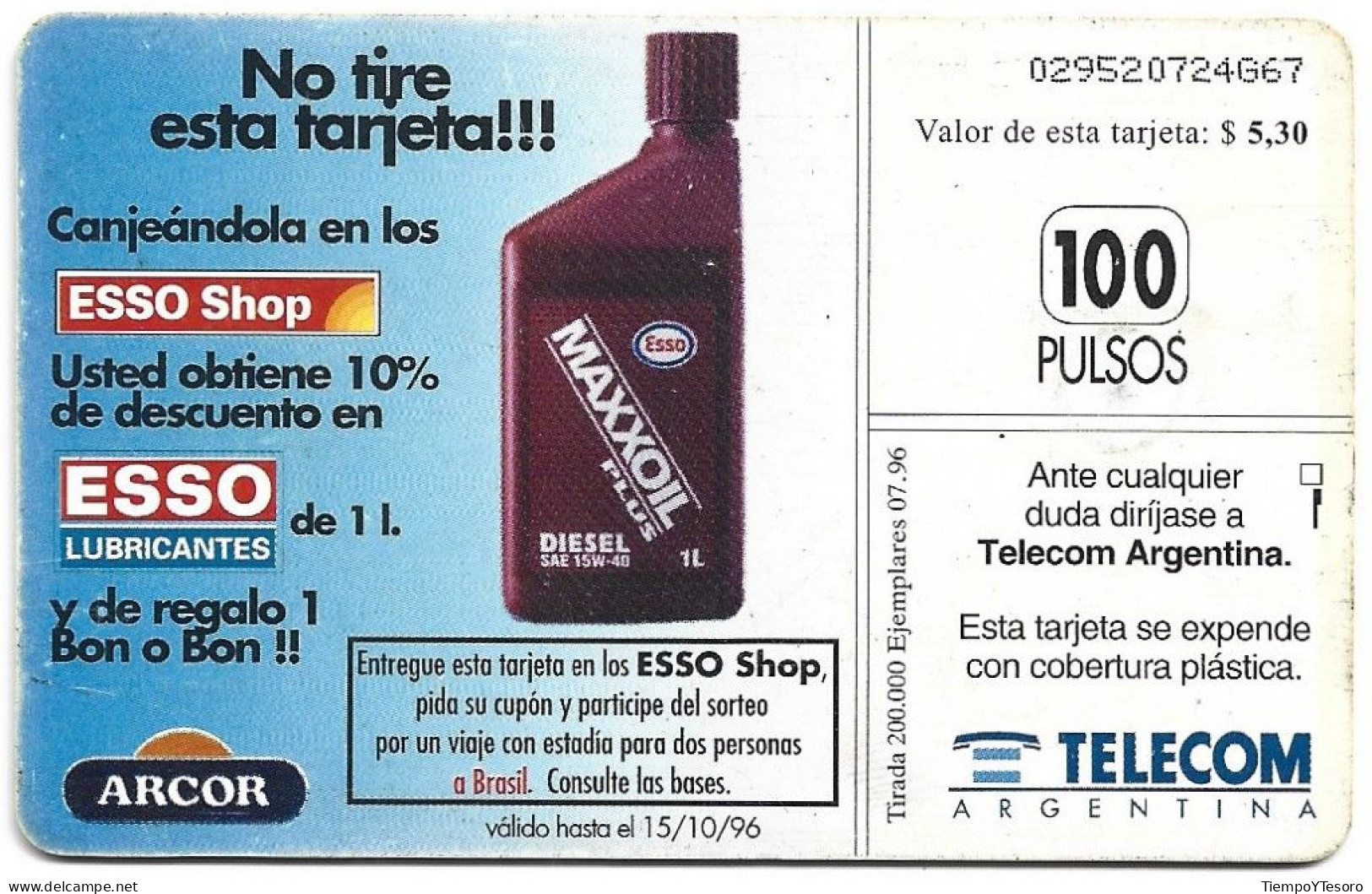 Phonecard - Argentina, Esso Tiger, N°1131 - Sammlungen