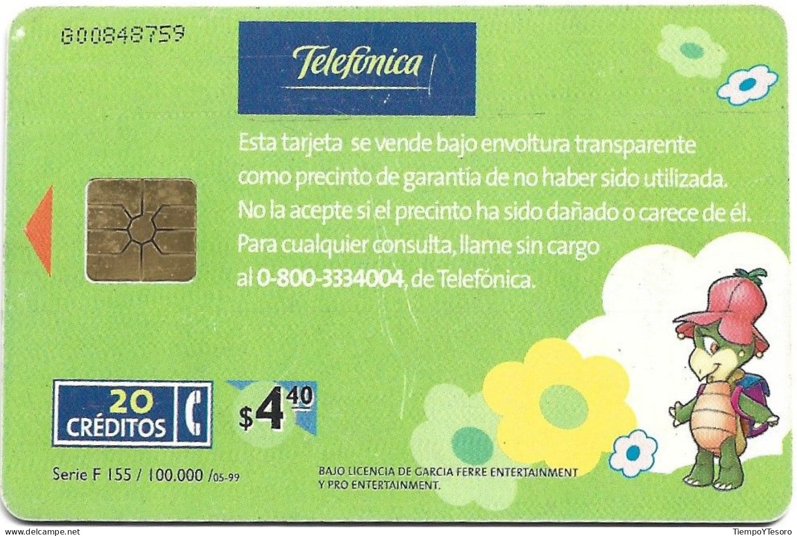 Phonecard - Argentina, Manuelita Turtle 3, N°1134 - Sammlungen