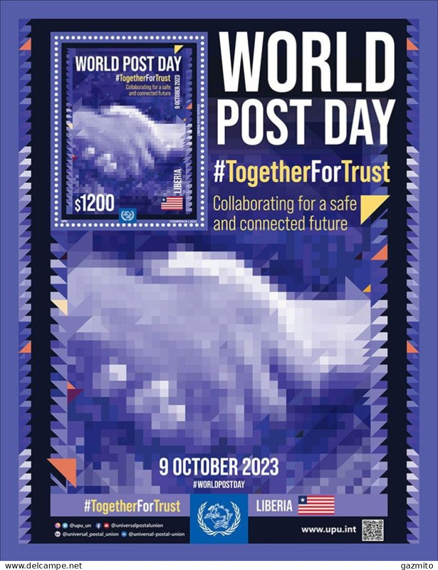 Liberia  2023, World Postal Day, Block - WPV (Weltpostverein)