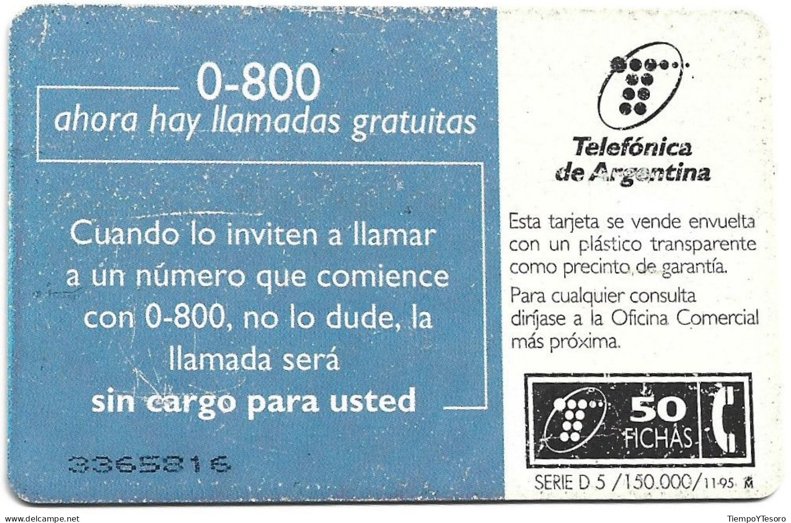 Phonecard - Argentina, Free Calls, N°1141 - Collections