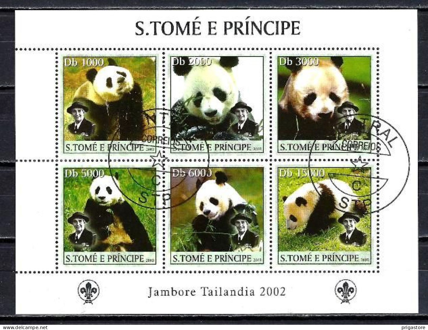 Animaux Pandas Saint Thomas Et Prince 2003 (267) Yvert N° 1500 à 1505 Oblitérés Used - Orsi