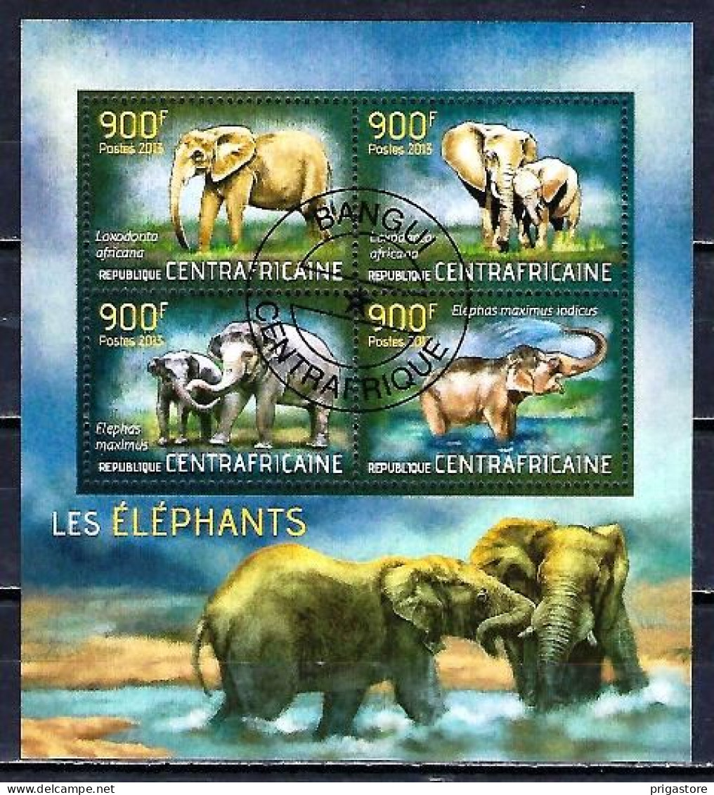 Animaux Eléphants Centrafrique 2013 (311) Yvert N° 2966 à 2969 Oblitérés Used - Olifanten