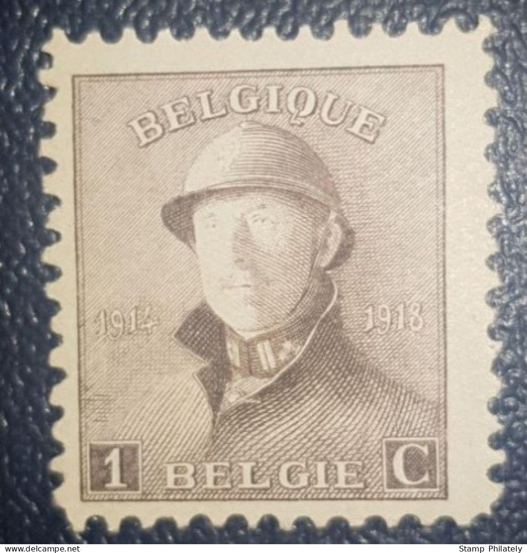 Belgium 1C Unused Classic Stamp 1919 No Gum MNG King Albert - Autres & Non Classés