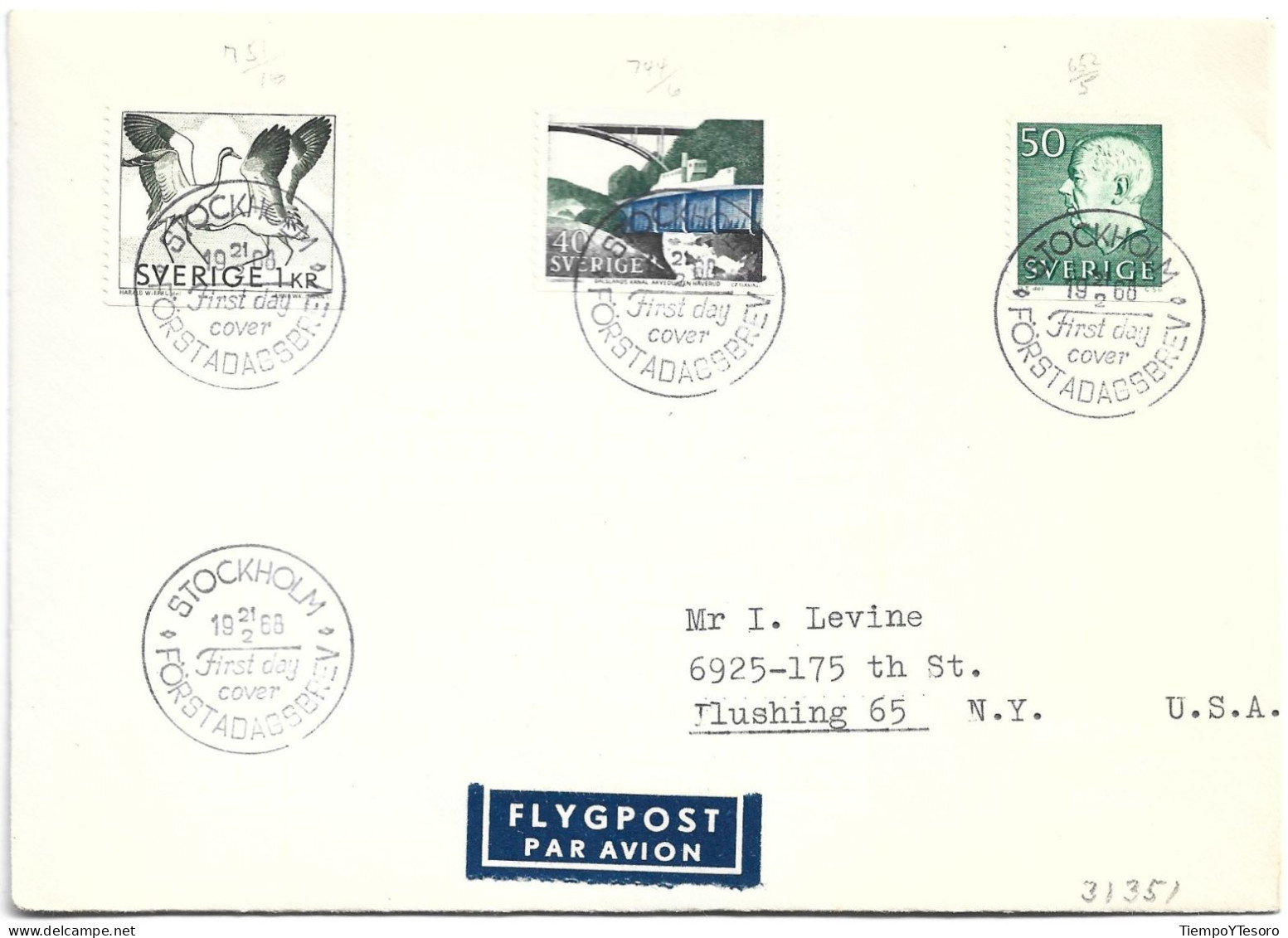 Correspondence - Sweden, Flygpost, N°1154 - Covers & Documents